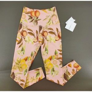 Beyond Yoga Leggings Womens XS Pink Lemonade Midi High Waisted Fruit Print USA